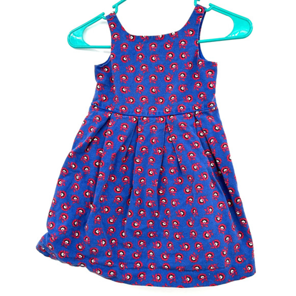 Janie and Jack size 3 sleeveless dress blue red/pink white 100% cotton